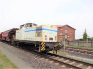 Die V60 der Werkbahn vom Steinsalzwerk Bernburg