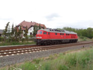 der Bahnhof Baalberge in der Ausfahrt Richtung Kthen