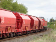 der Bahnhof Baalberge in der Ausfahrt Richtung Kthen