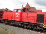 der Bahnhof Baalberge in der Ausfahrt Richtung Kthen