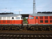 232.128-9 und 233.521-4 mit dem Nahgterzug aus Bernburg