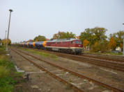 232.004 der LEG am 17.10.2017 im Bahnhof Haldensleben